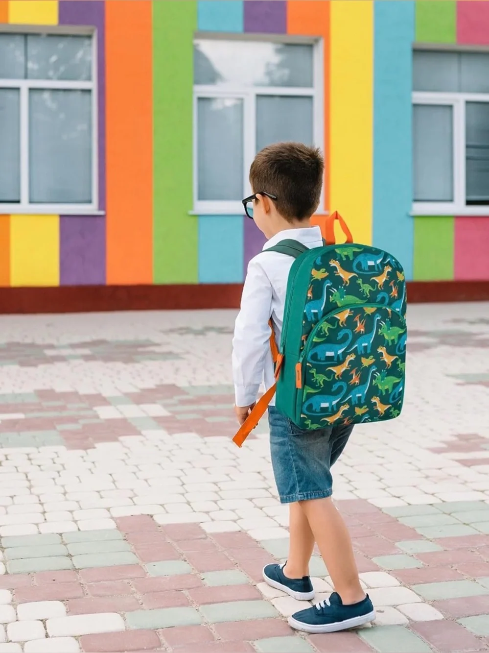 Dinosaur Print Backpack | Kids School Backpack | Teal Backpack Preschool Kinder